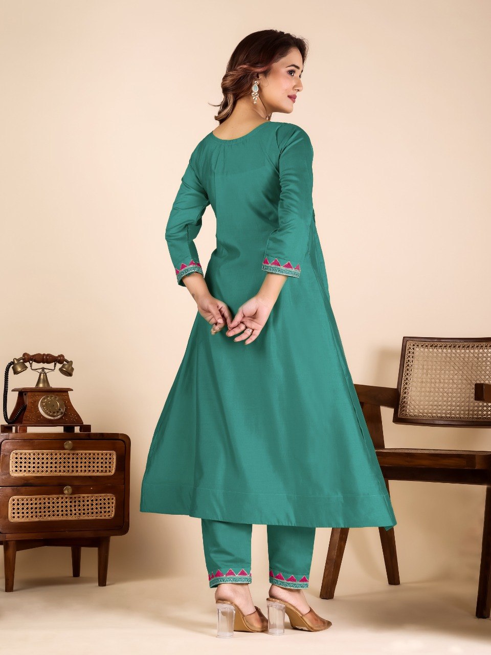 Rama Mirror Work Kurta Pant Set