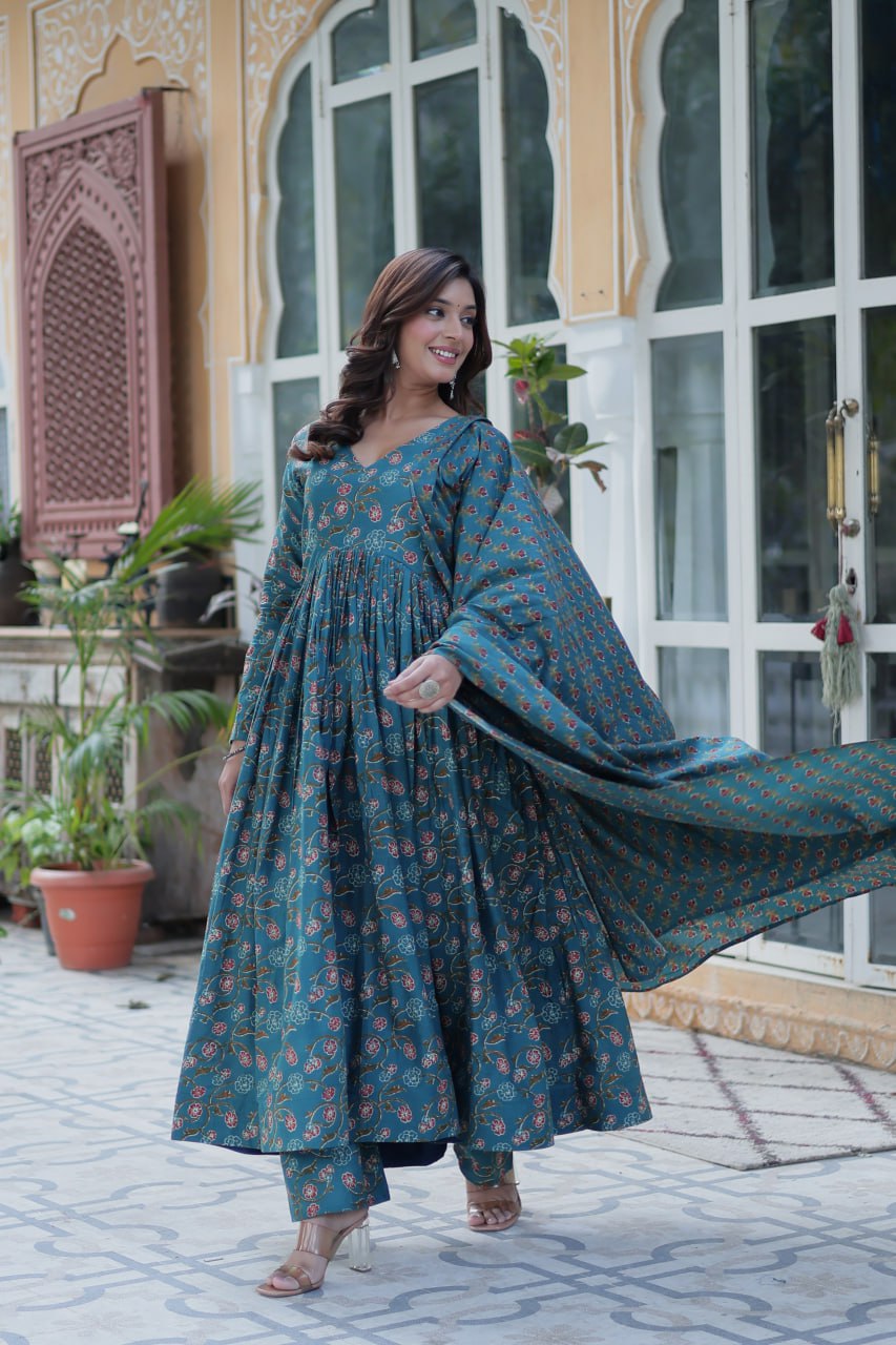 Rama Pure Cotton 3-Piece Ethnic Suit Set