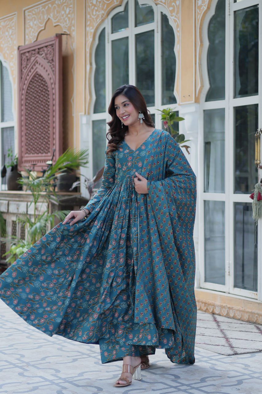 Rama Pure Cotton 3-Piece Ethnic Suit Set