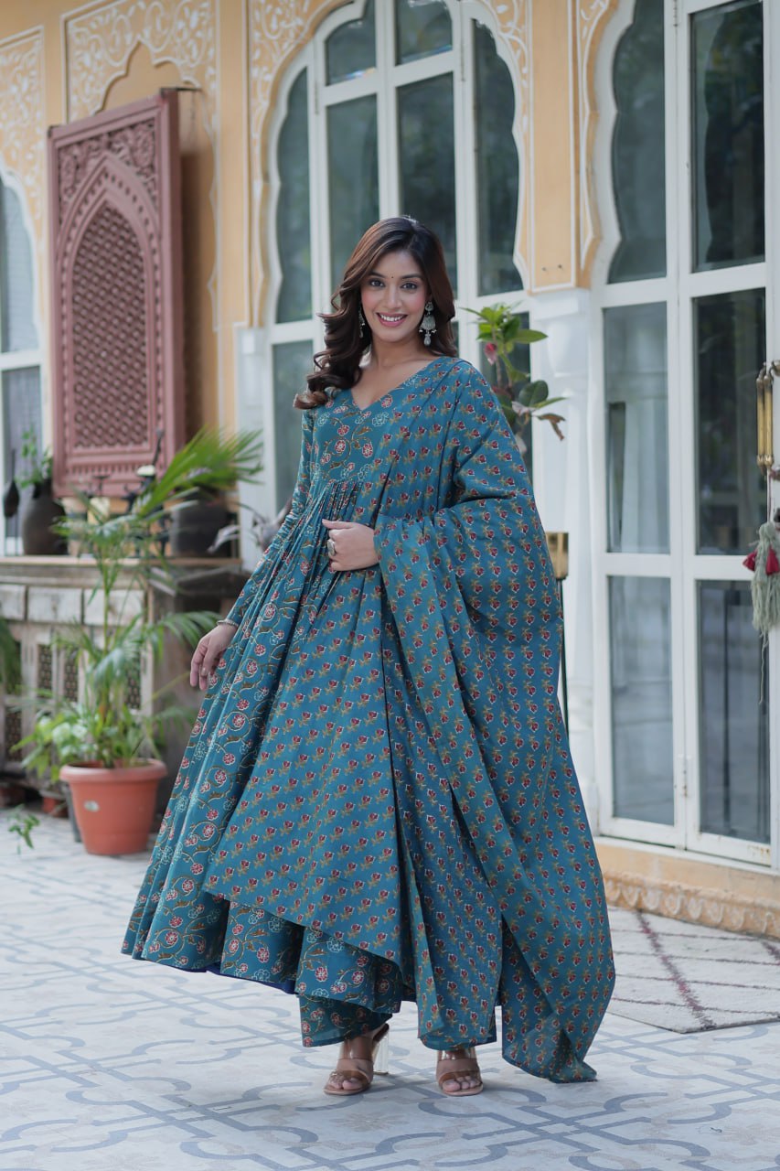 Rama Pure Cotton 3-Piece Ethnic Suit Set