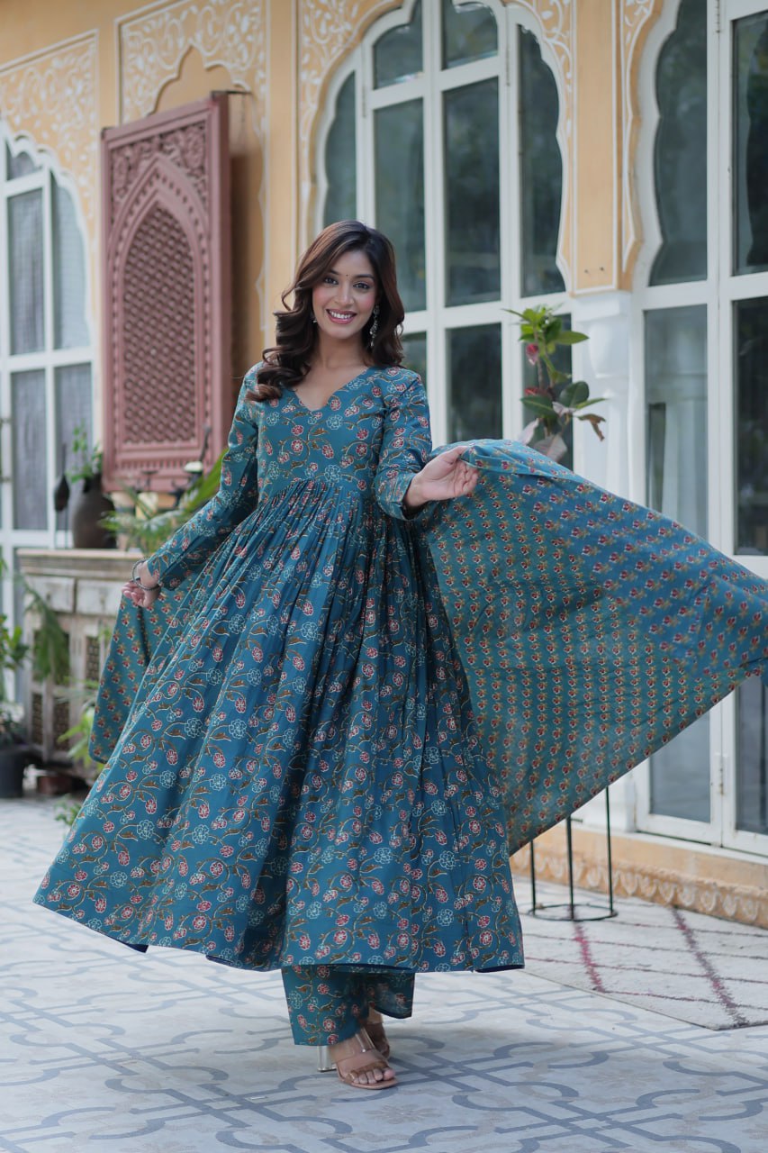Rama Pure Cotton 3-Piece Ethnic Suit Set