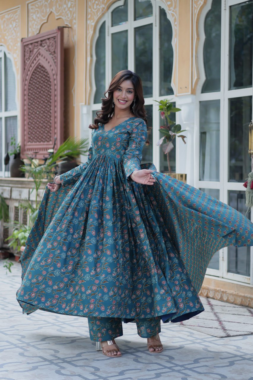 Rama Pure Cotton 3-Piece Ethnic Suit Set