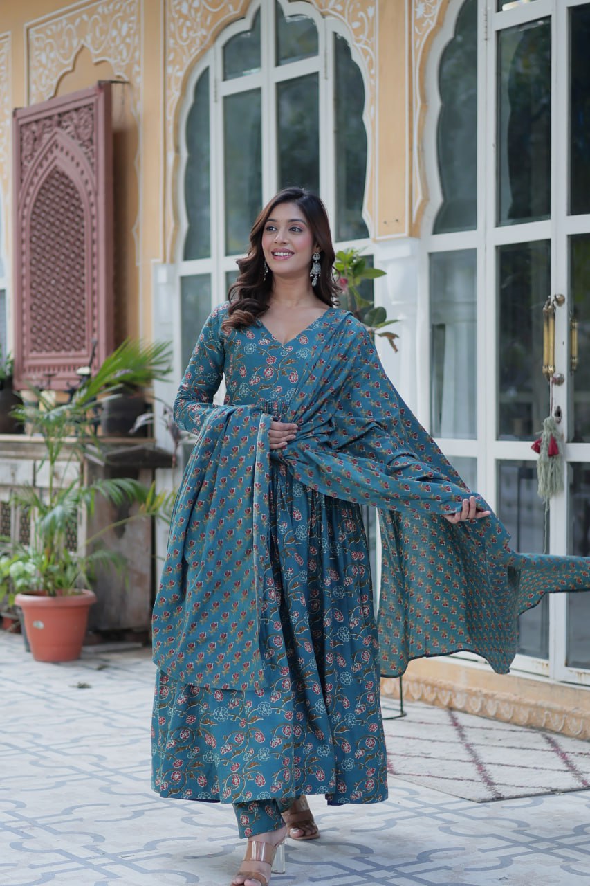 Rama Pure Cotton 3-Piece Ethnic Suit Set
