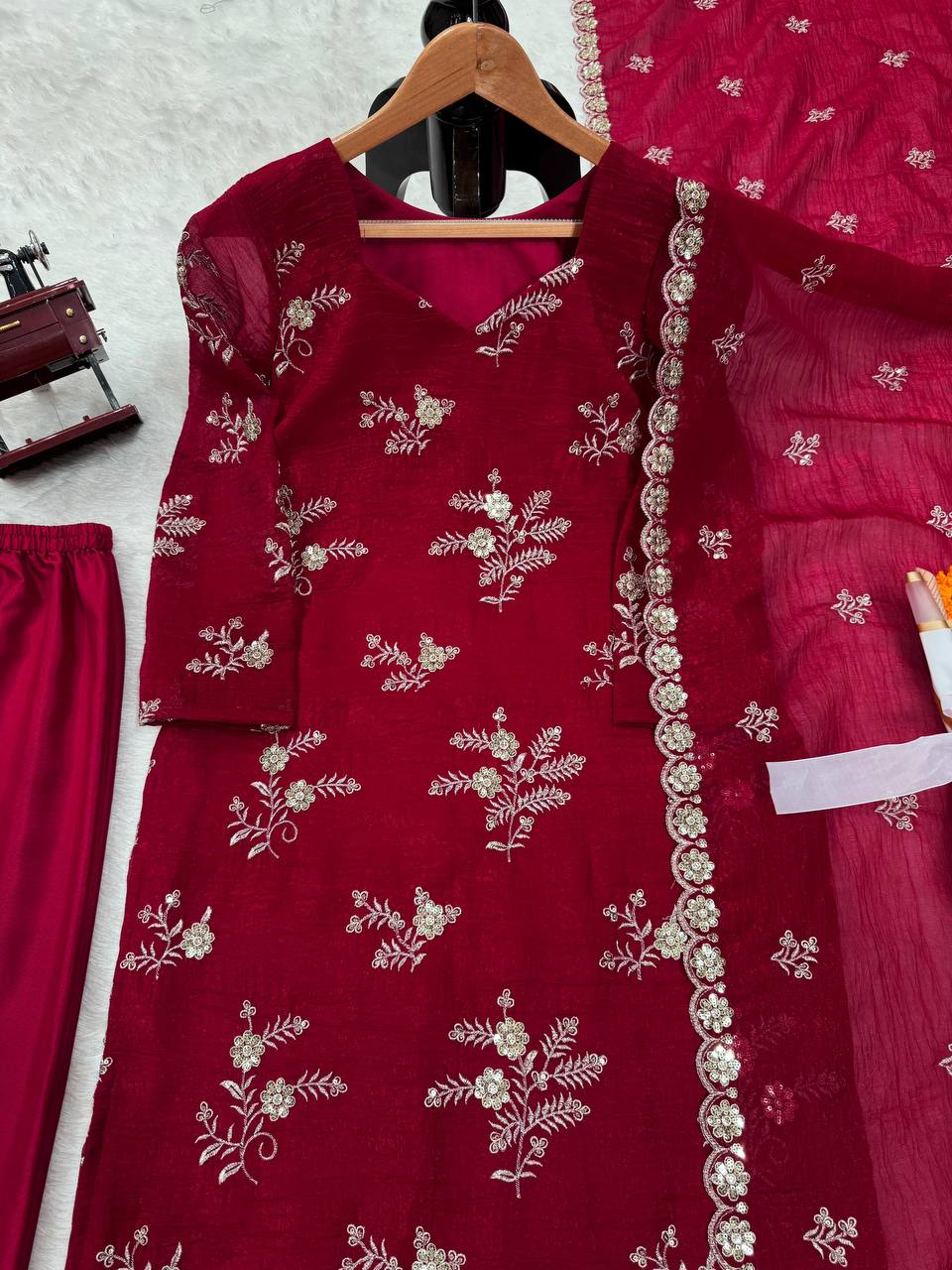Rani Pink Elegant Crunchy Silk Ensemble