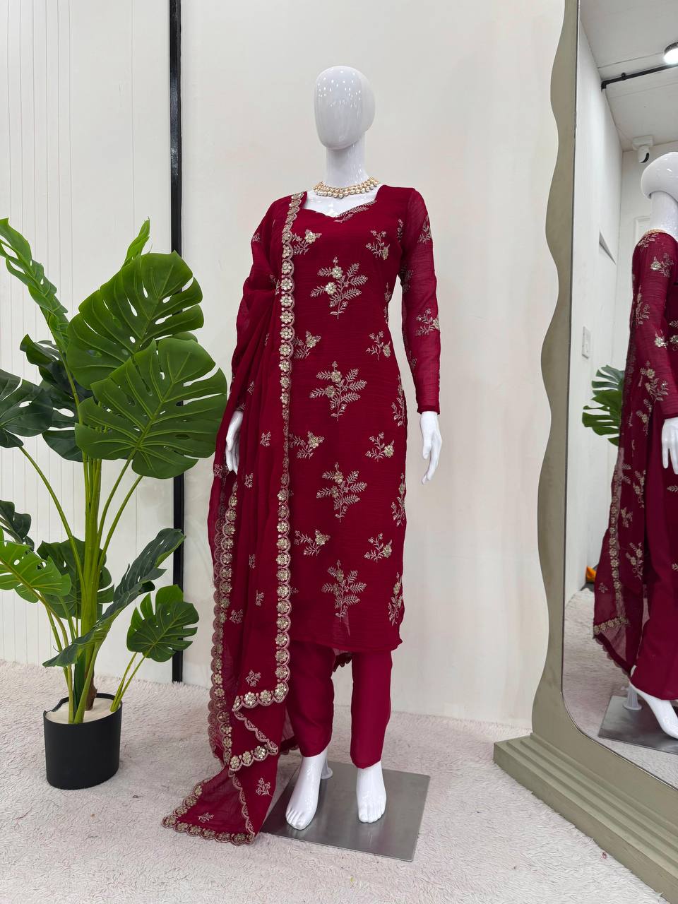 Rani Pink Elegant Crunchy Silk Ensemble