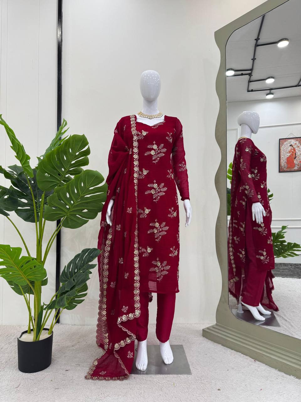 Rani Pink Elegant Crunchy Silk Ensemble