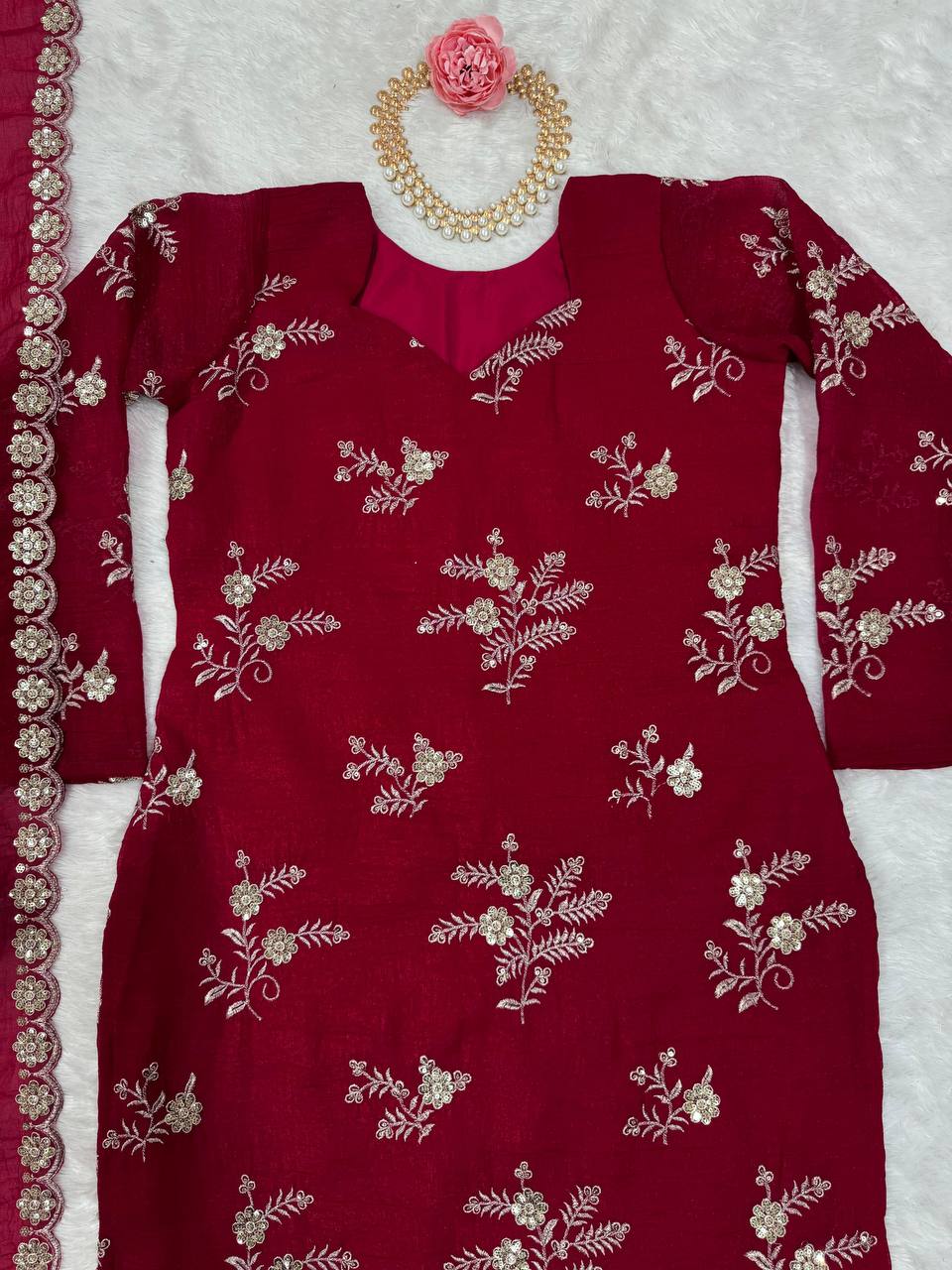 Rani Pink Elegant Crunchy Silk Ensemble