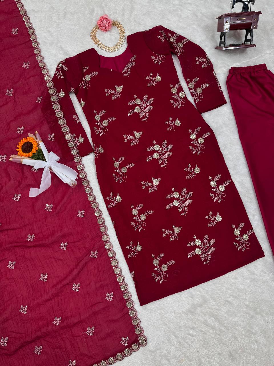 Rani Pink Elegant Crunchy Silk Ensemble