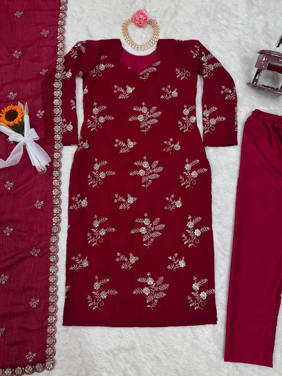 Rani Pink Elegant Crunchy Silk Ensemble