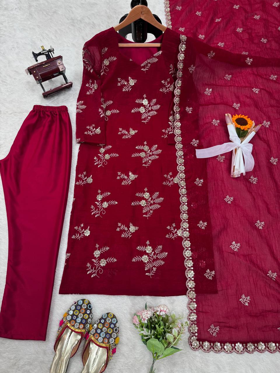 Rani Pink Elegant Crunchy Silk Ensemble