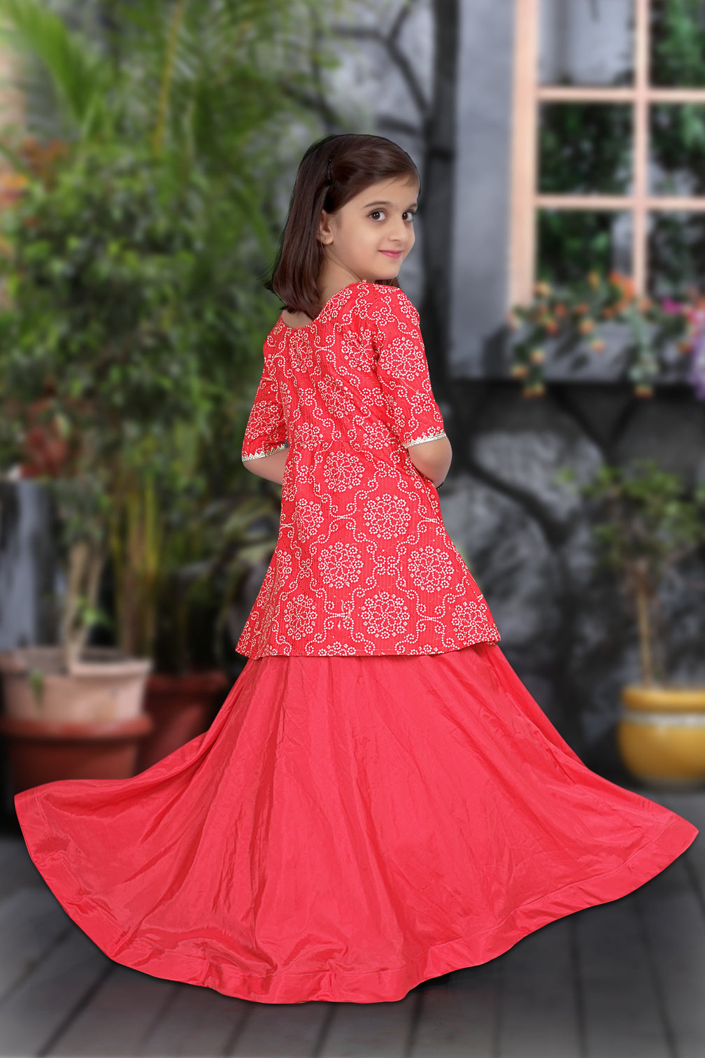 Rani Pink Patola Lehenga Choli Set with Sequin Work