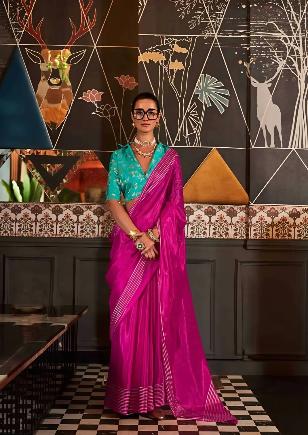 Rani Pink Timeless Blended Silk Saree – A Perfect Blend of Tradition & Elegance