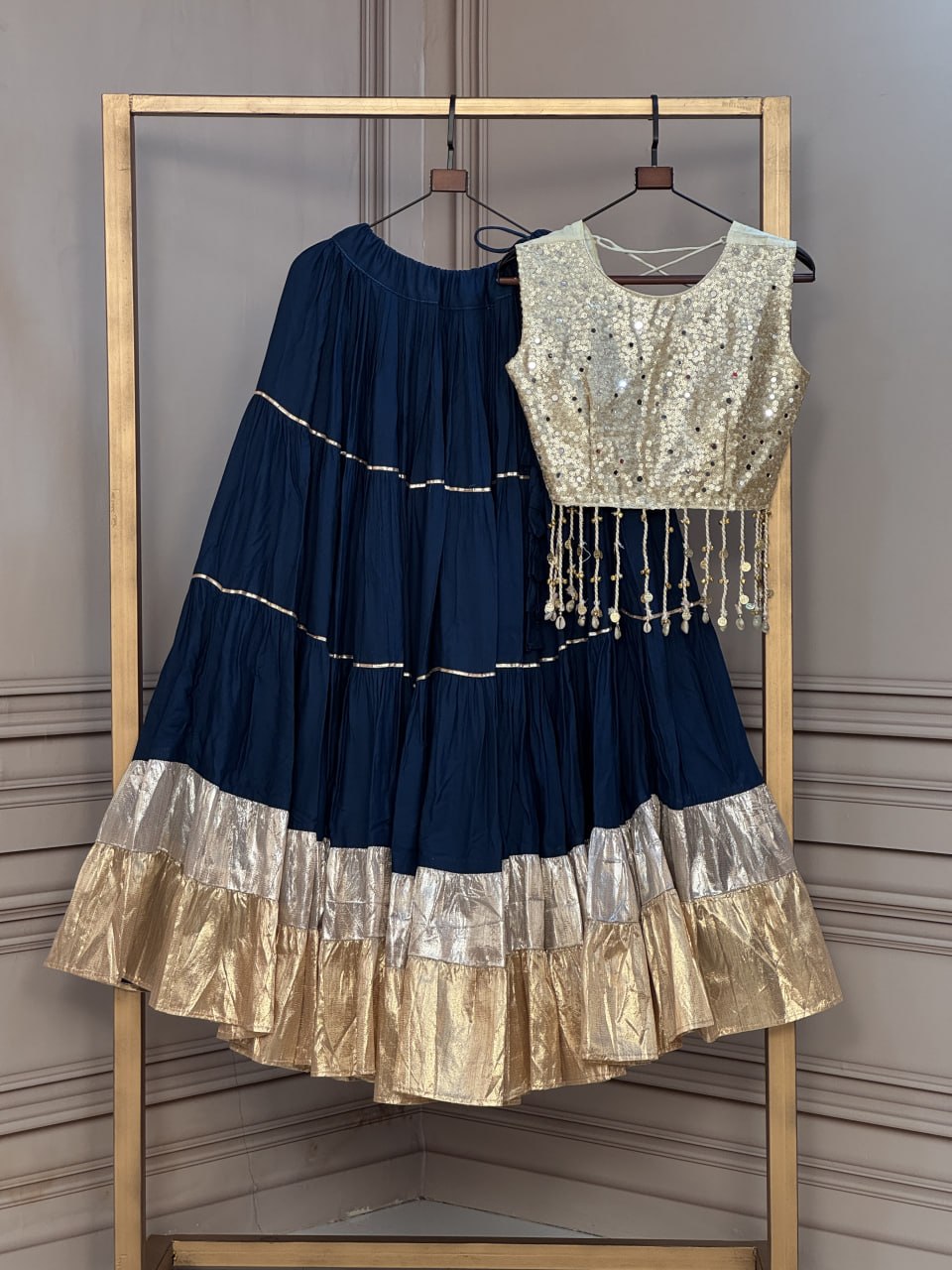 Rayon Flair Lehenga with Mirror Work Blouse