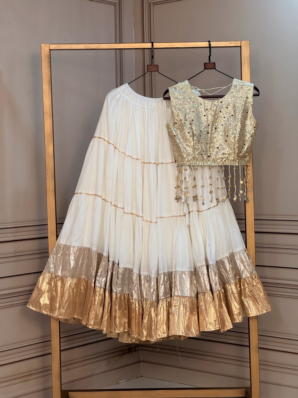 Rayon Flair Lehenga with Mirror Work Blouse