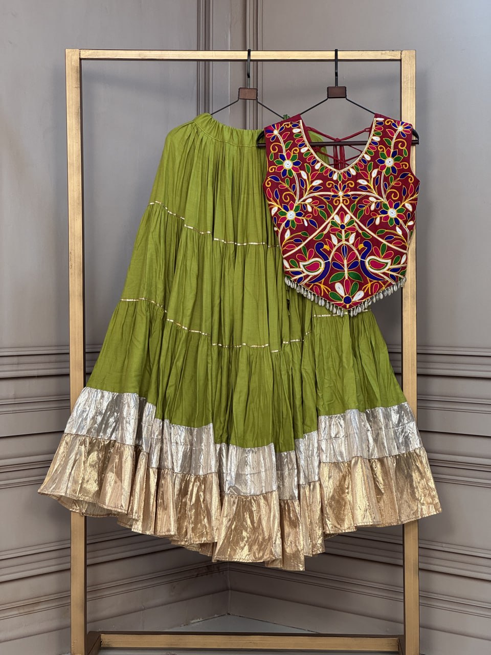 Rayon Kutchi Work Lehenga Choli