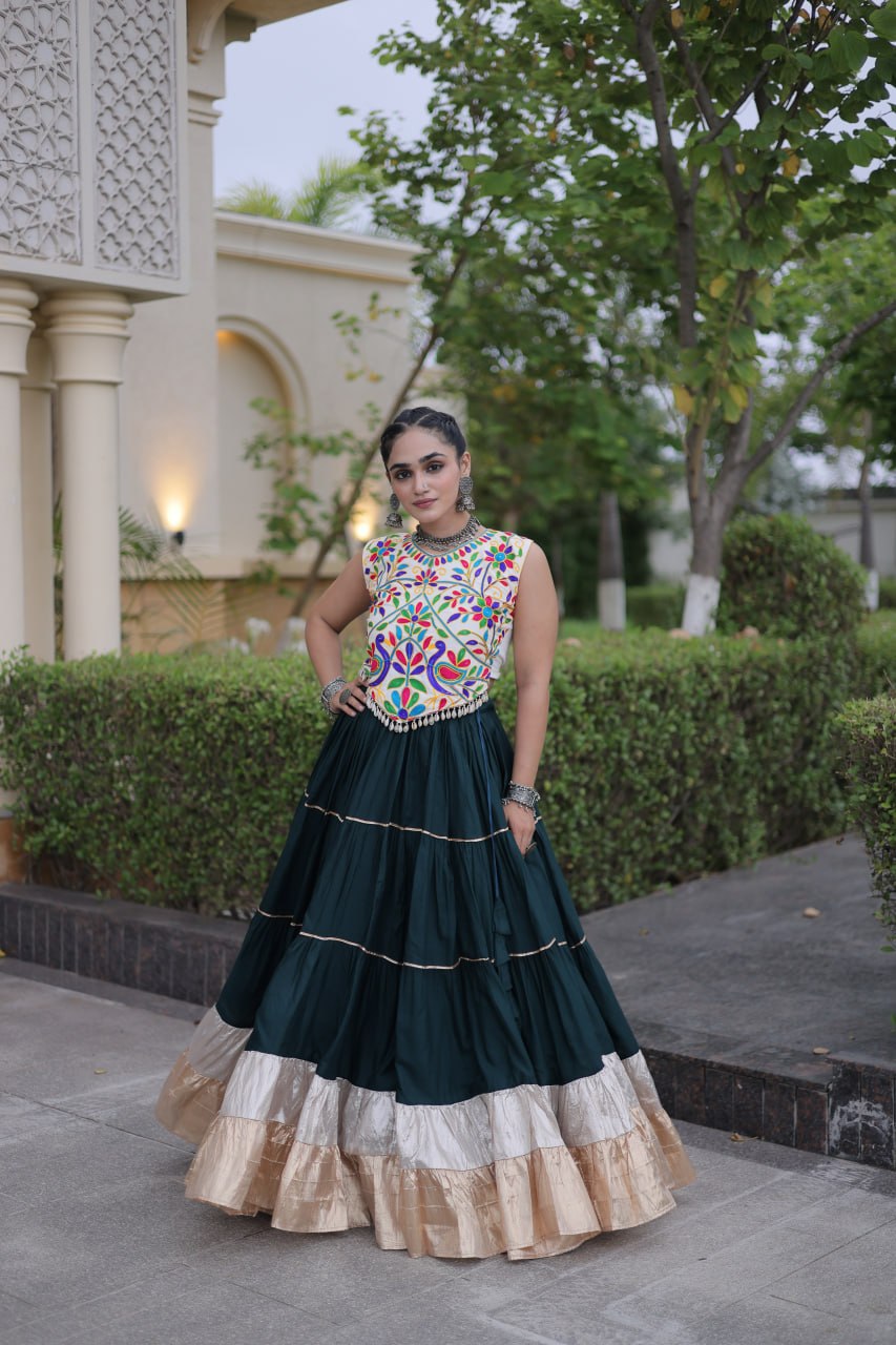 Rayon Kutchi Work Lehenga Choli