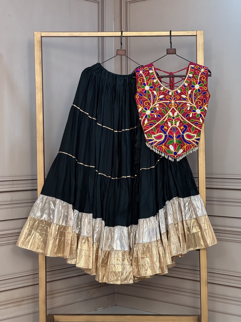 Rayon Kutchi Work Lehenga Choli