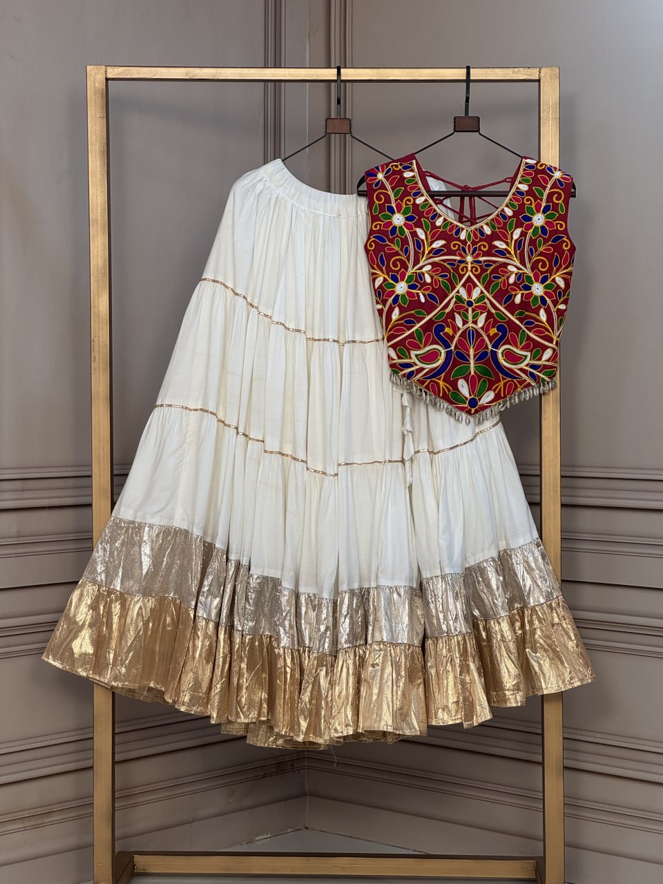 Rayon Kutchi Work Lehenga Choli