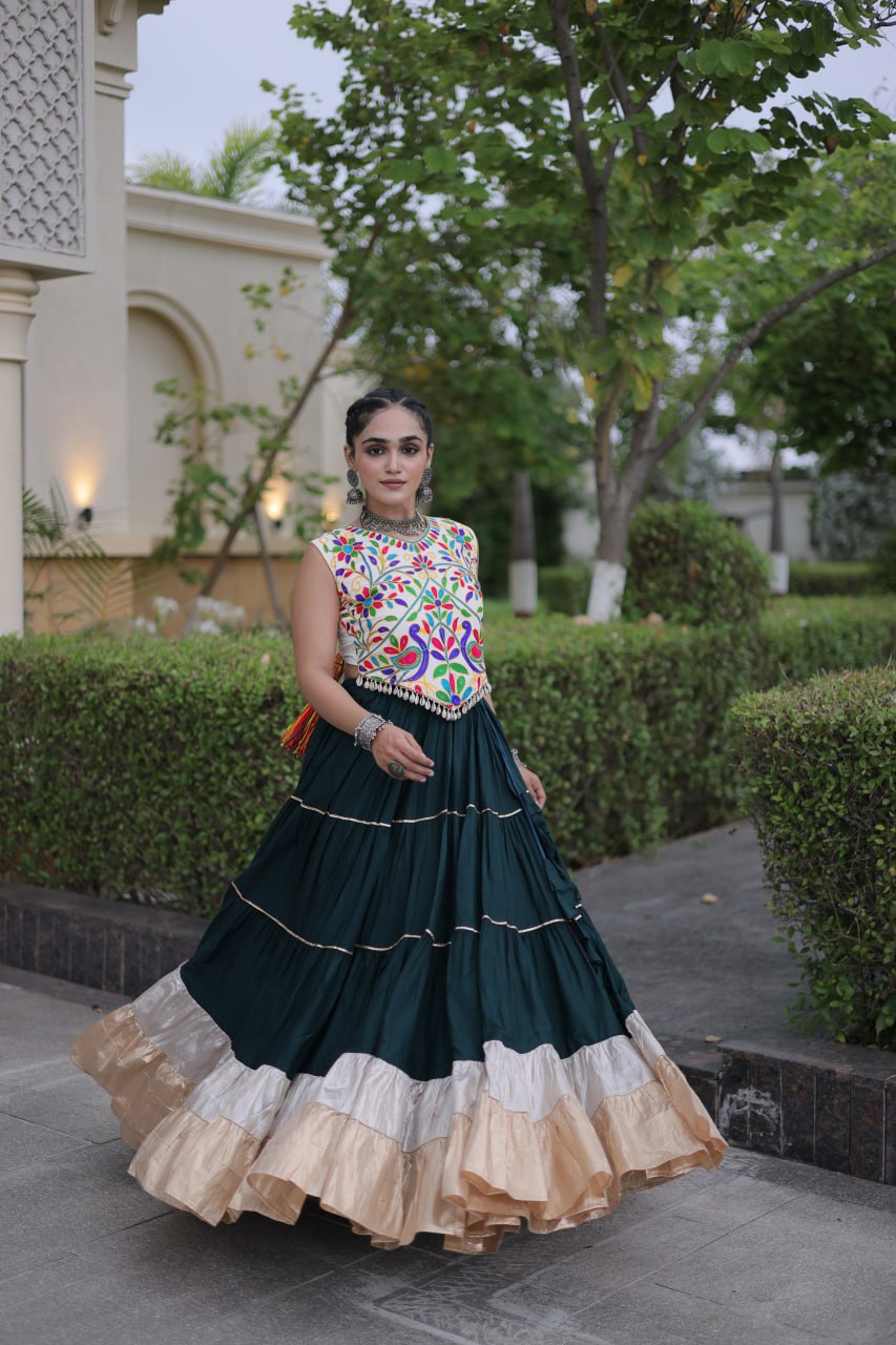 Rayon Kutchi Work Lehenga Choli