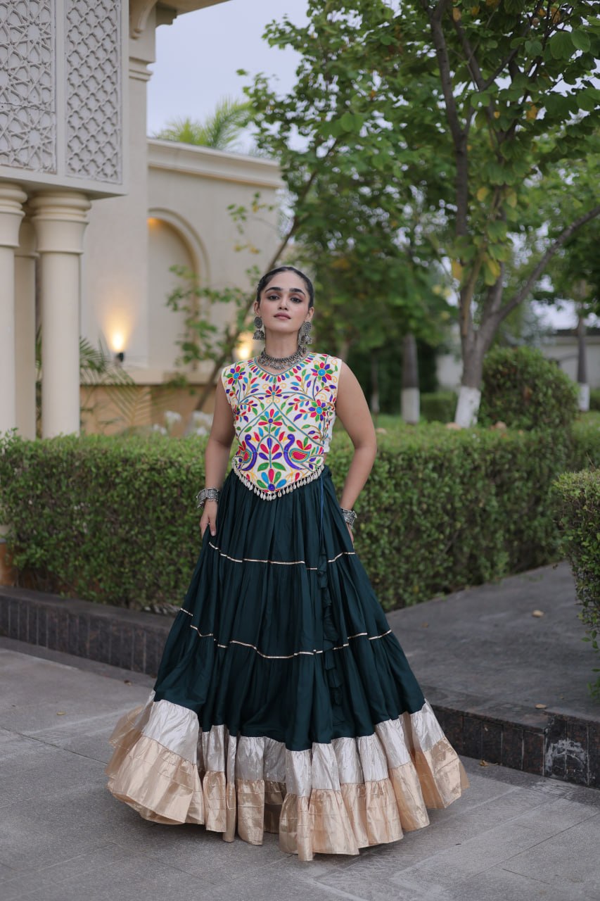 Rayon Kutchi Work Lehenga Choli