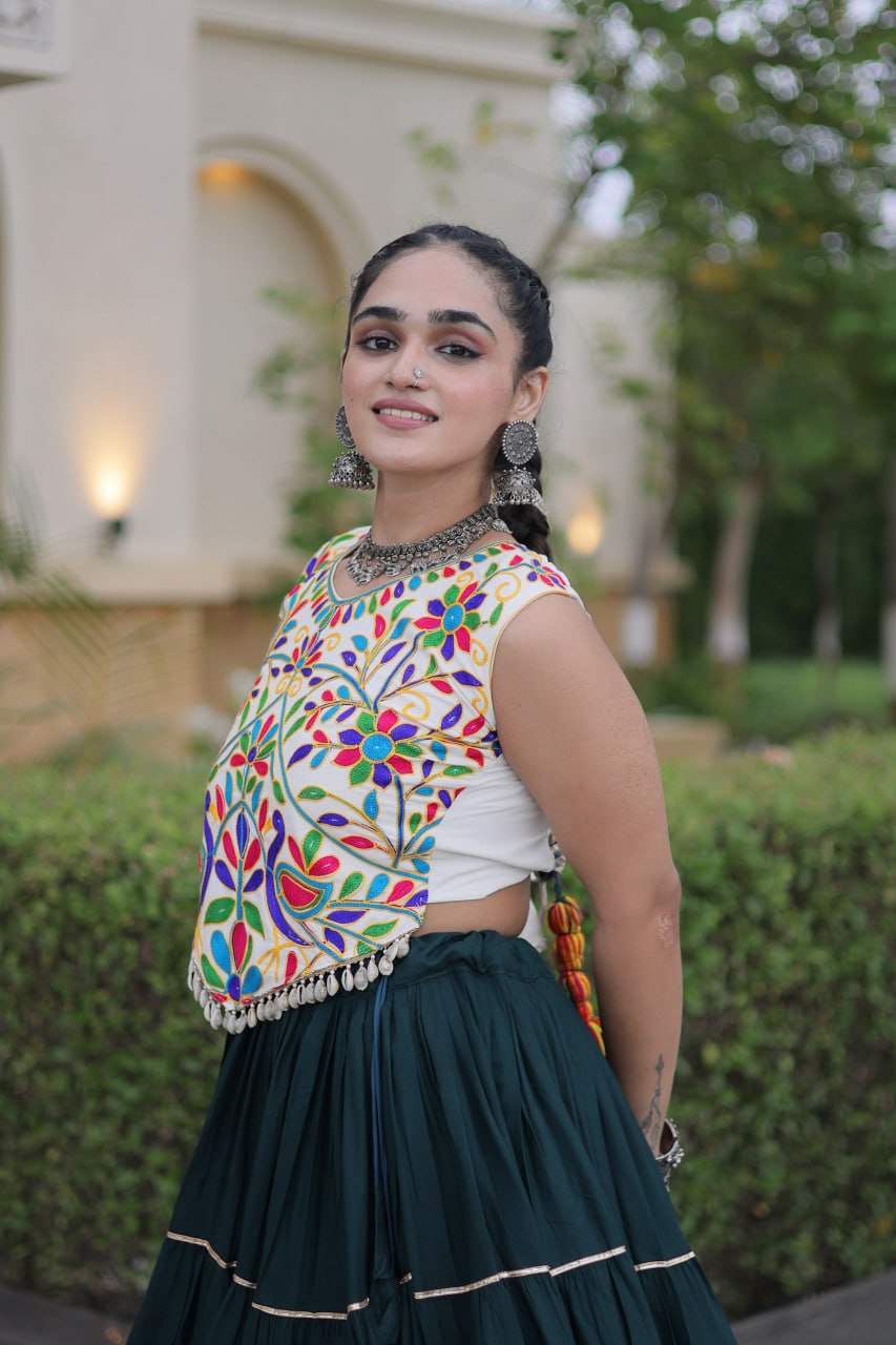 Rayon Kutchi Work Lehenga Choli