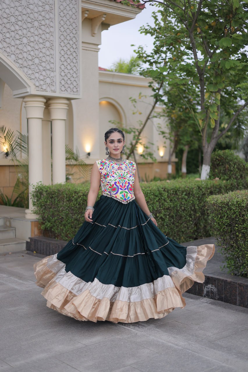Rayon Kutchi Work Lehenga Choli