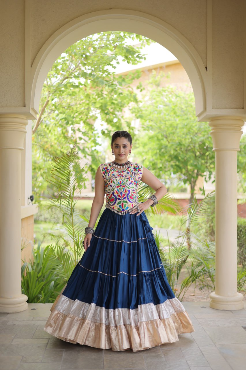 Rayon Kutchi Work Lehenga Choli