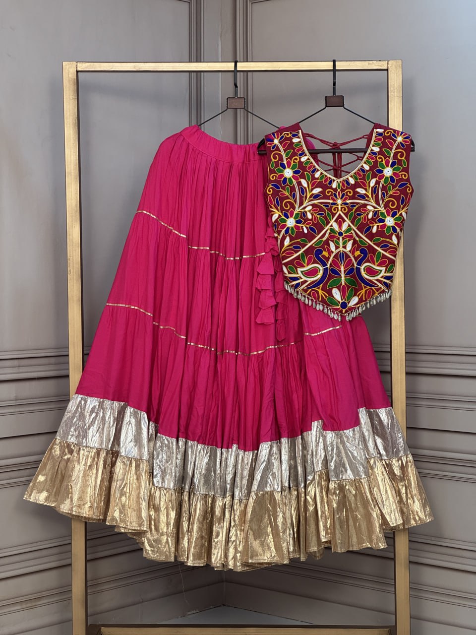 Rayon Kutchi Work Lehenga Choli