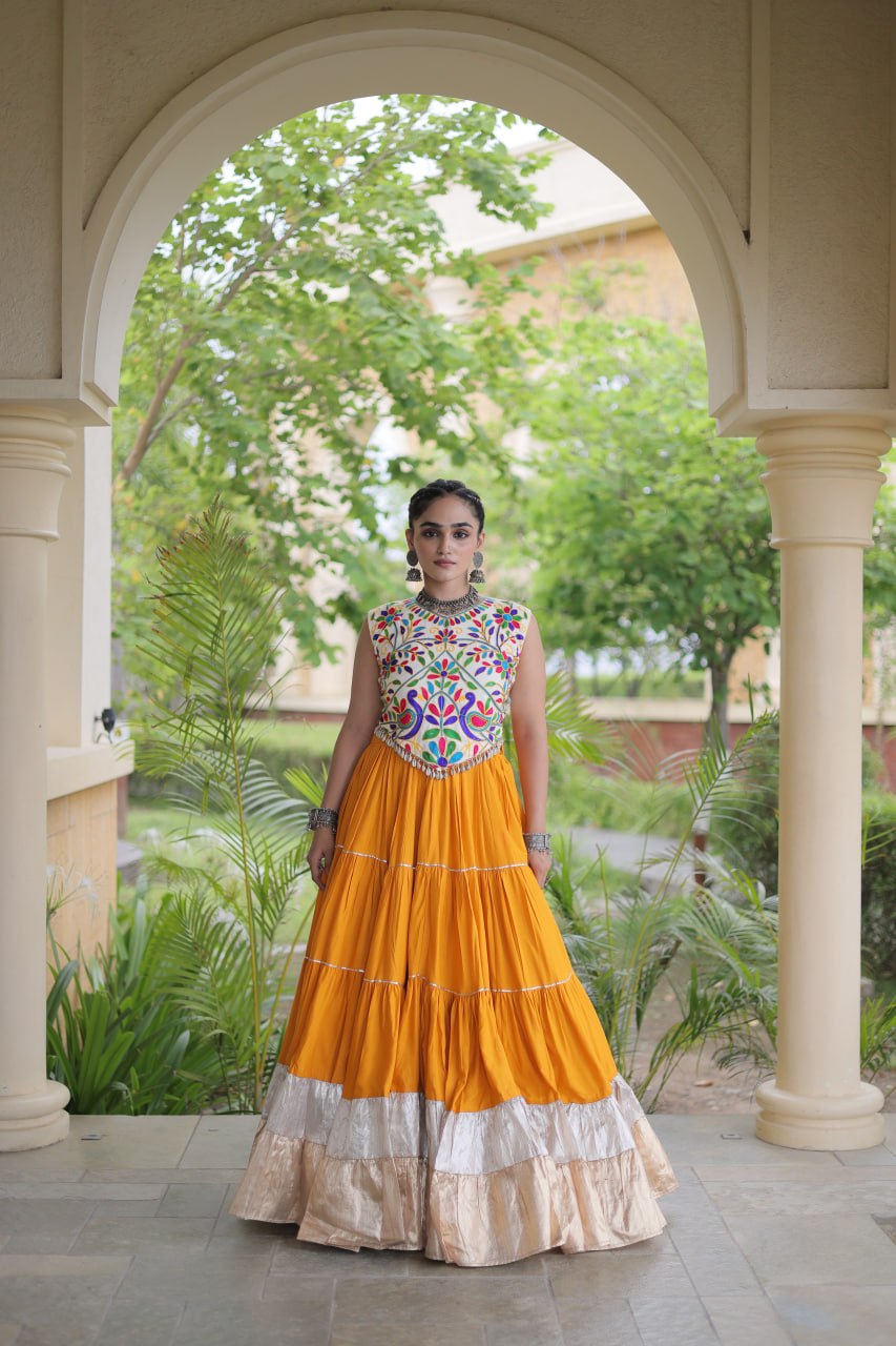 Rayon Kutchi Work Lehenga Choli