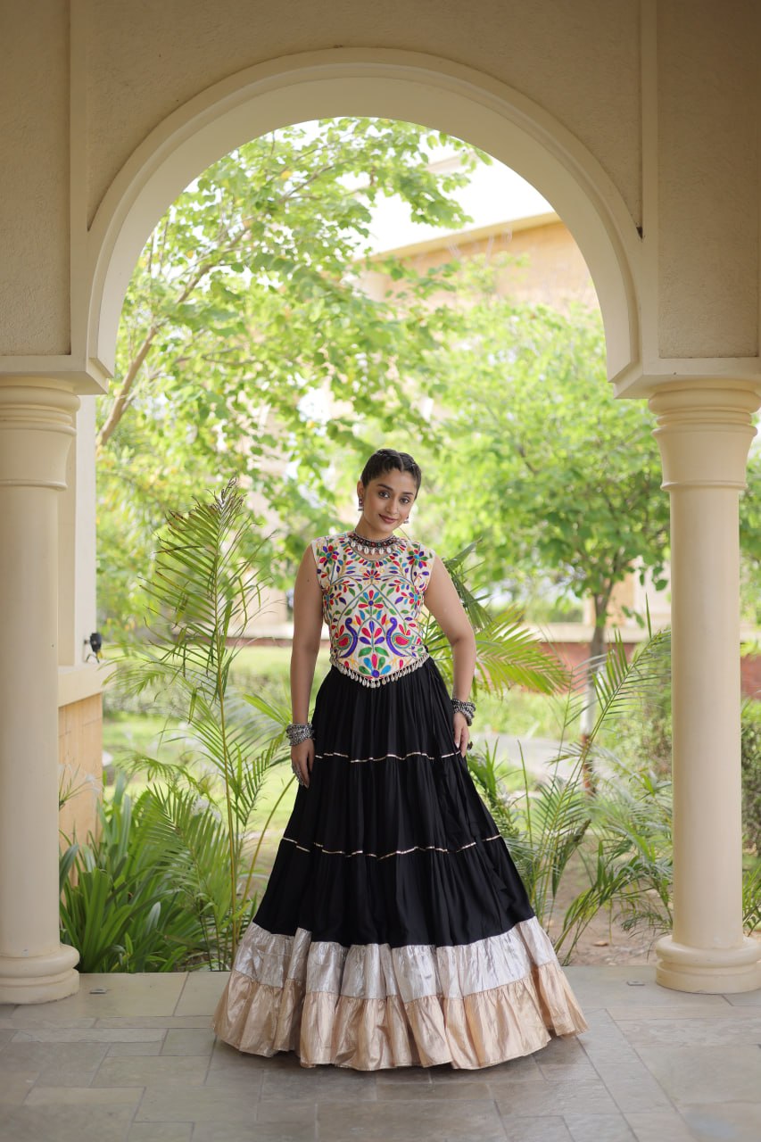 Rayon Kutchi Work Lehenga Choli