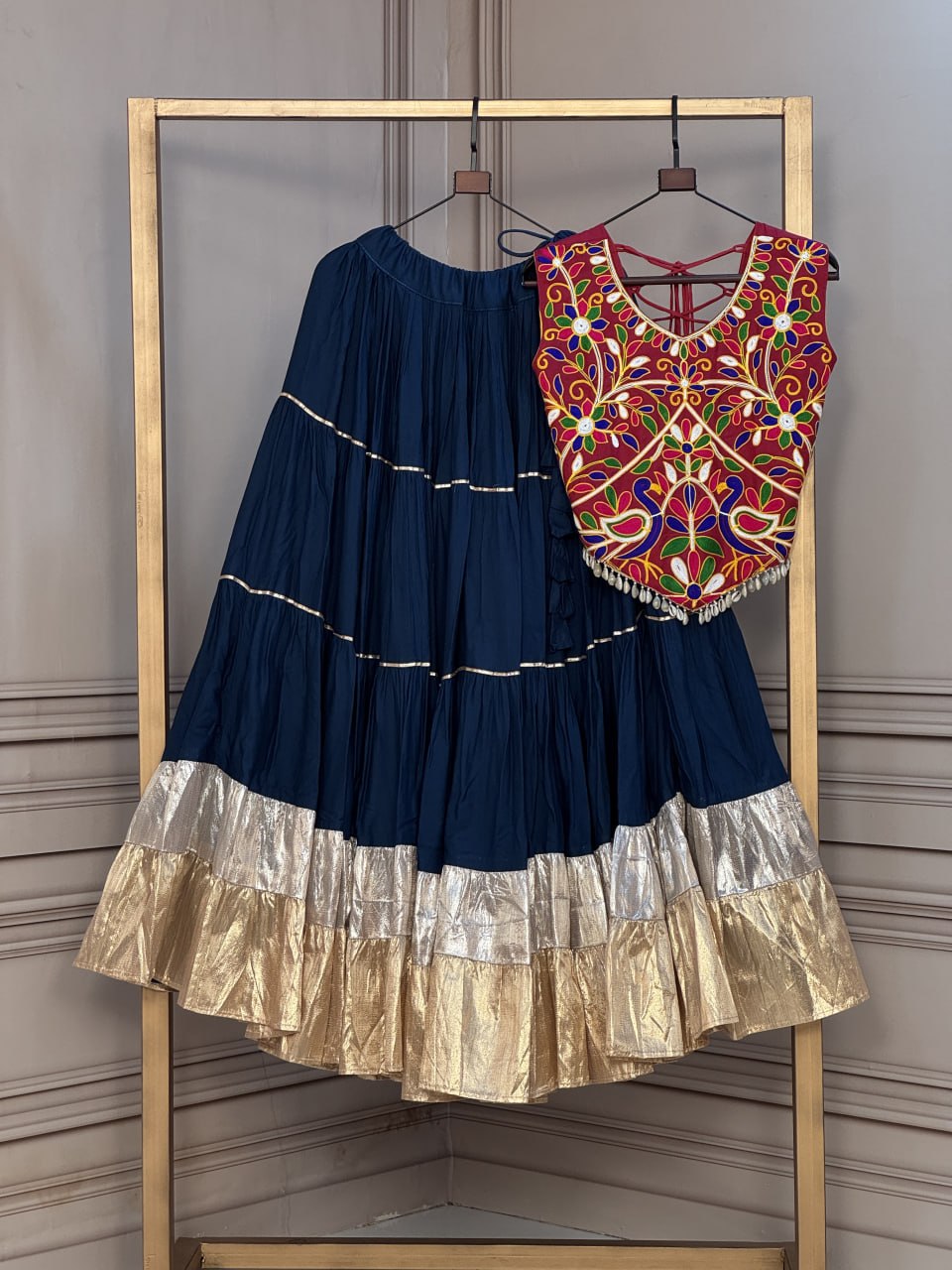 Rayon Kutchi Work Lehenga Choli
