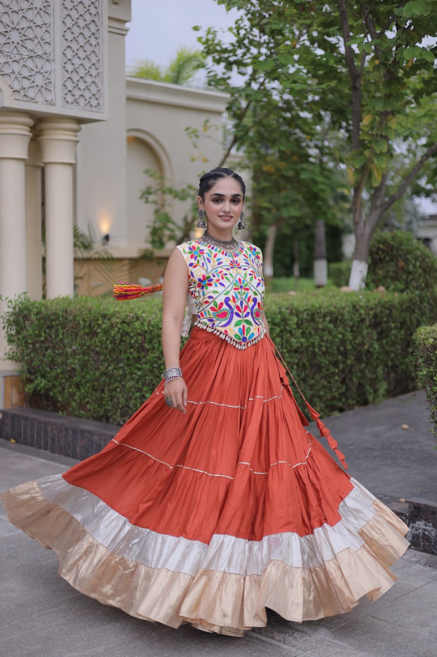 Rayon Kutchi Work Lehenga Choli