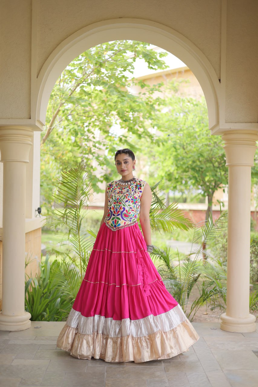 Rayon Kutchi Work Lehenga Choli