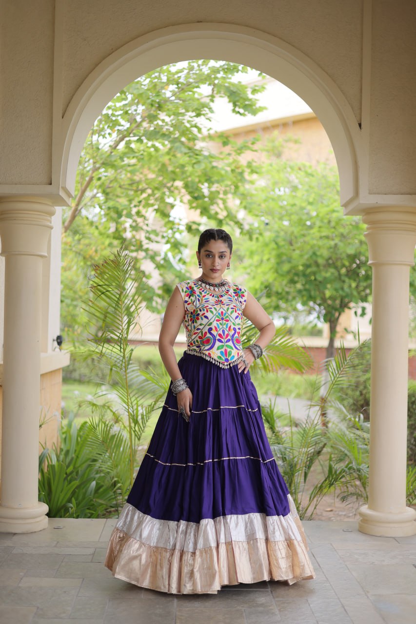 Rayon Kutchi Work Lehenga Choli