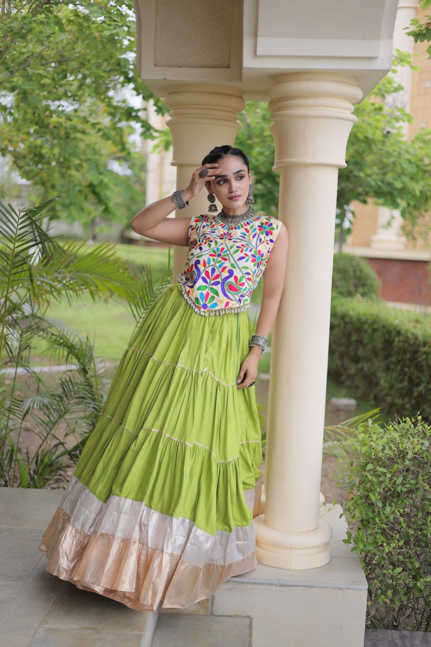 Rayon Kutchi Work Lehenga Choli