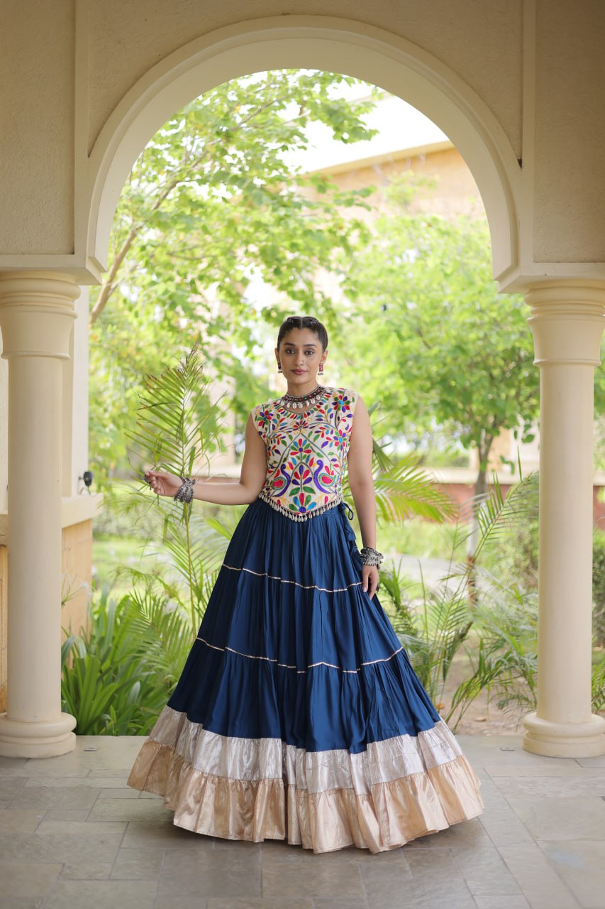 Rayon Kutchi Work Lehenga Choli