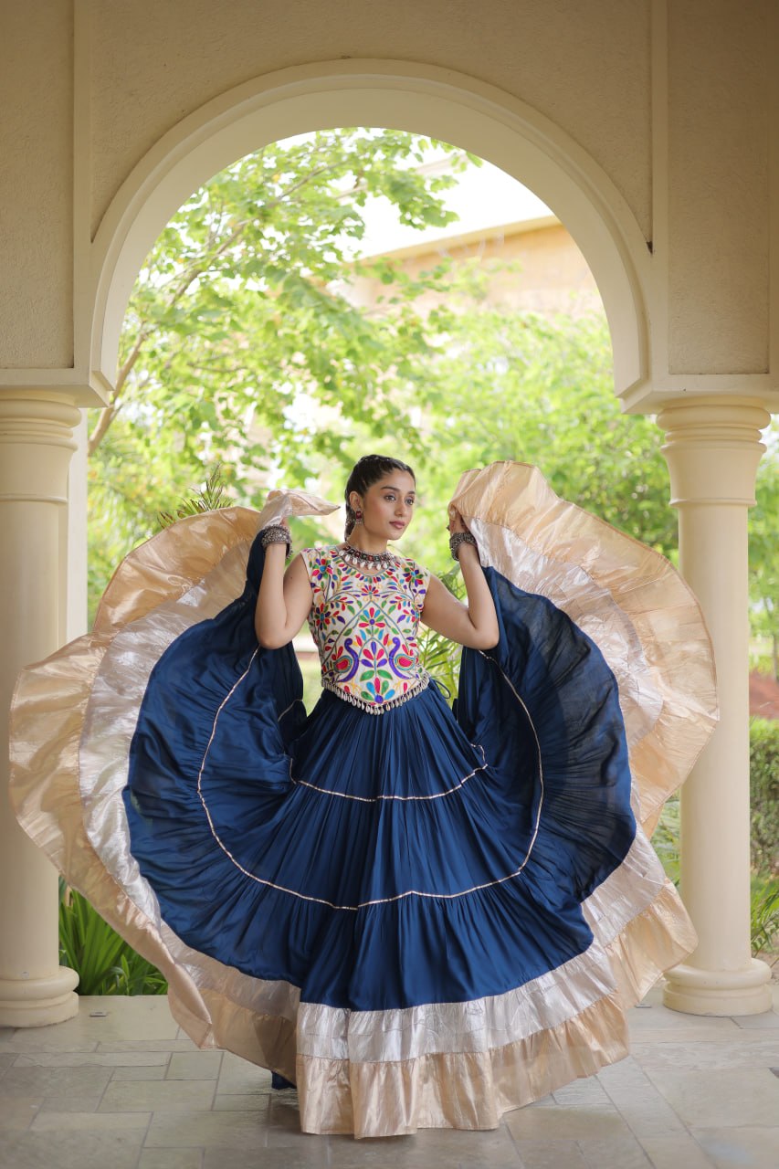Rayon Kutchi Work Lehenga Choli