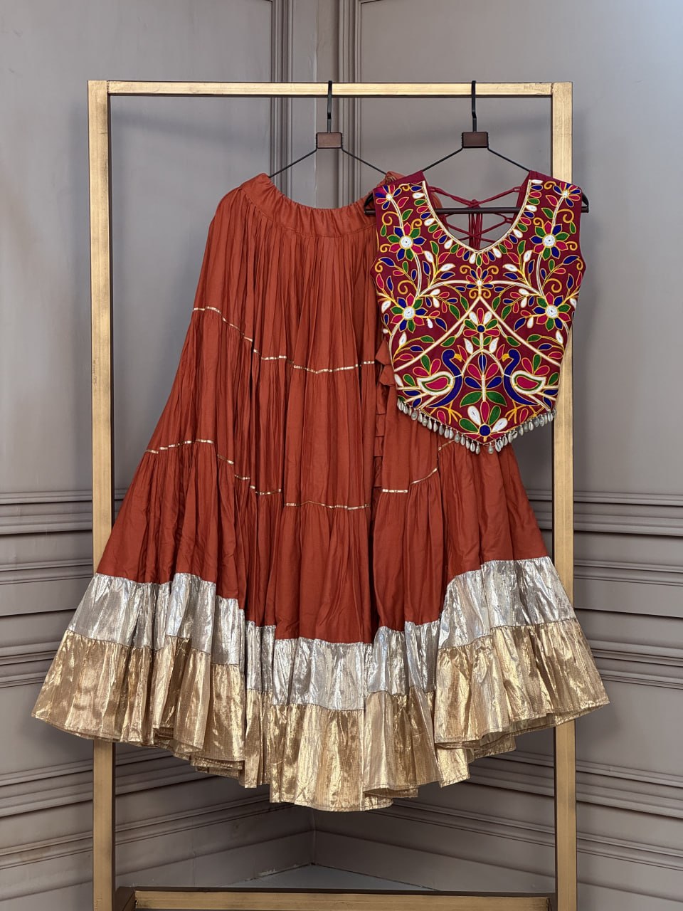Rayon Kutchi Work Lehenga Choli