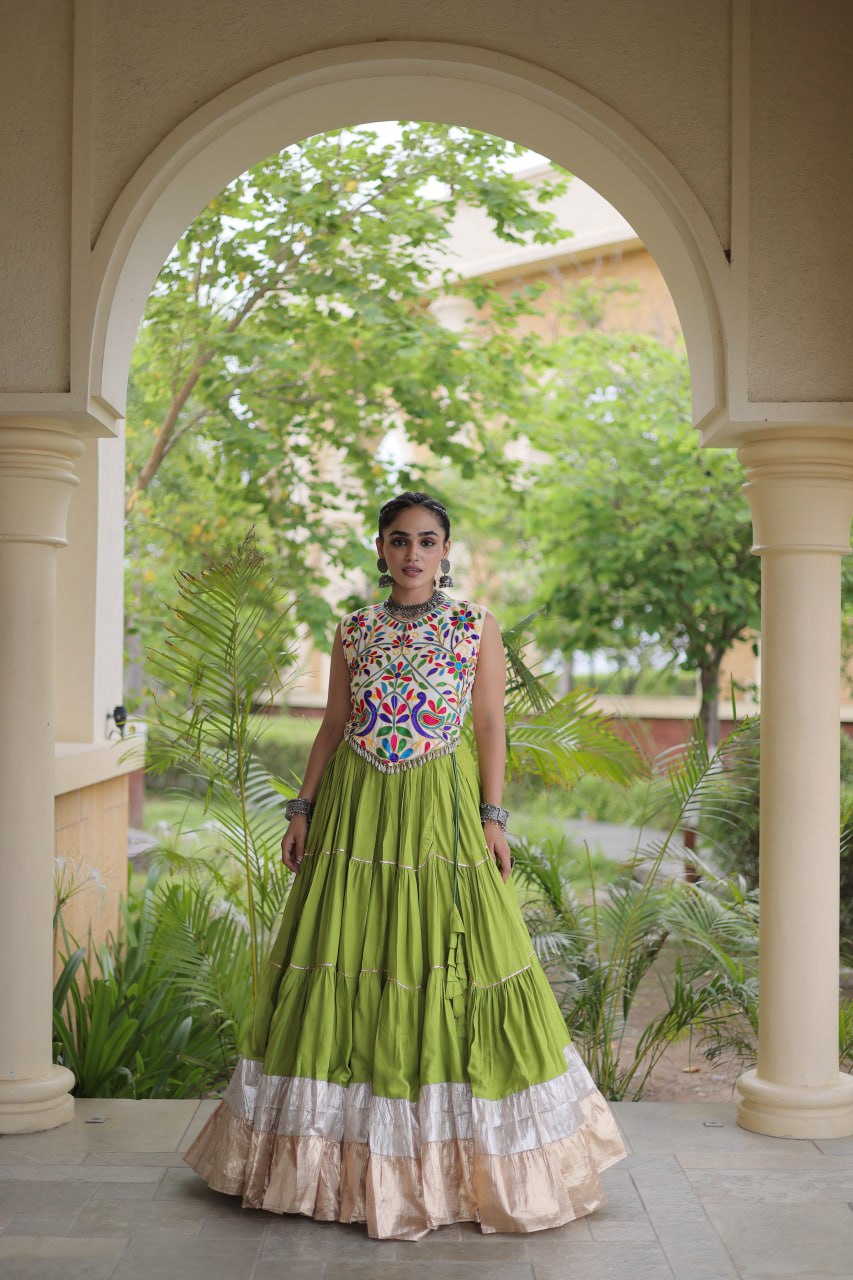 Rayon Kutchi Work Lehenga Choli