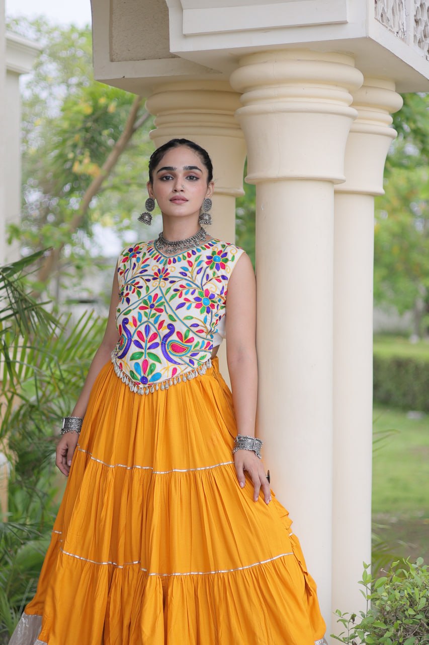 Rayon Kutchi Work Lehenga Choli
