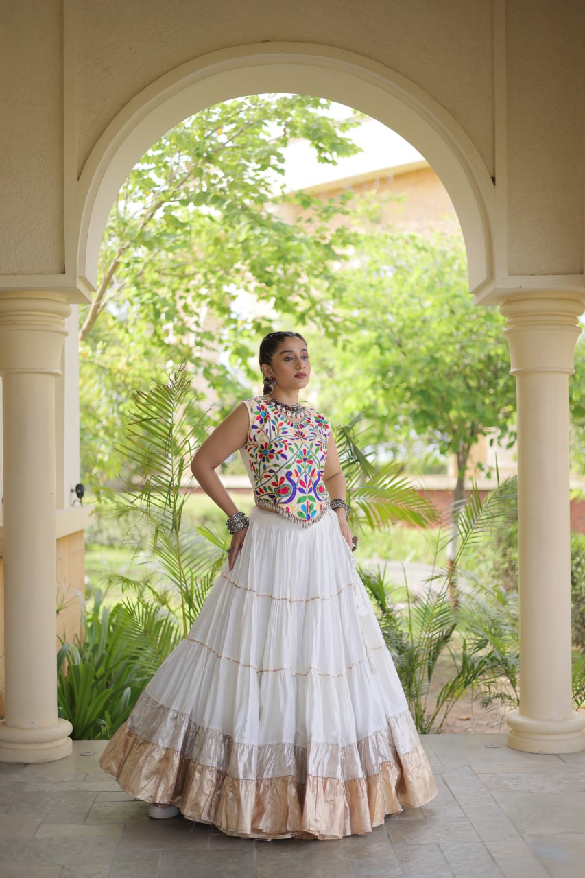 Rayon Kutchi Work Lehenga Choli