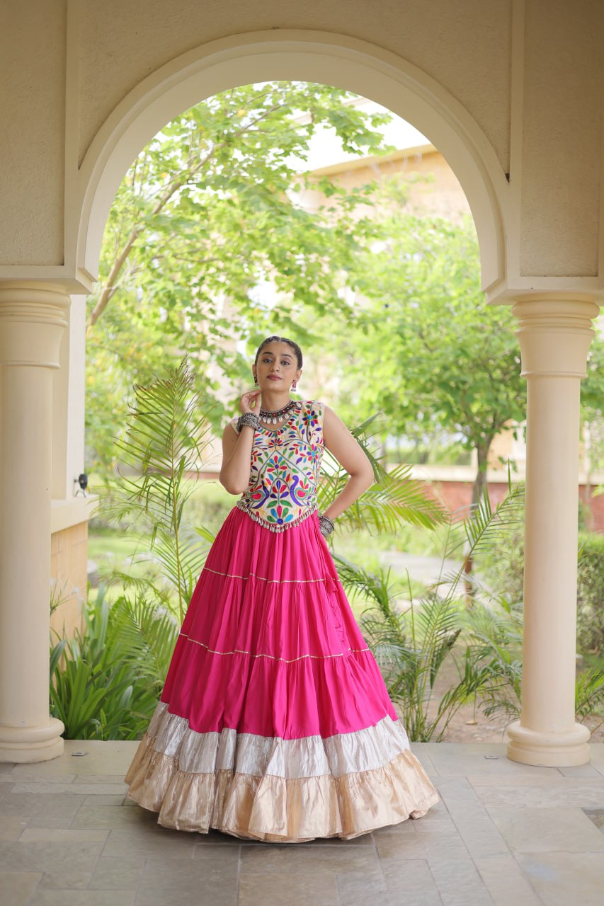 Rayon Kutchi Work Lehenga Choli