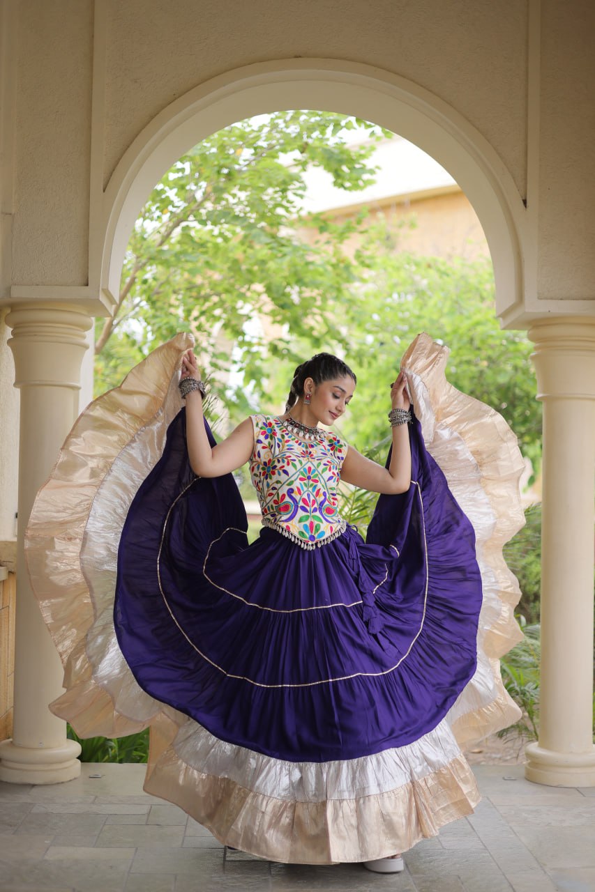 Rayon Kutchi Work Lehenga Choli