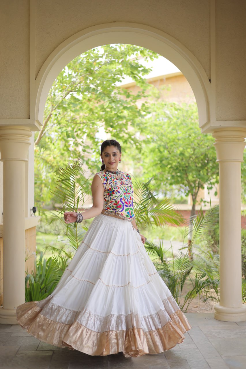 Rayon Kutchi Work Lehenga Choli