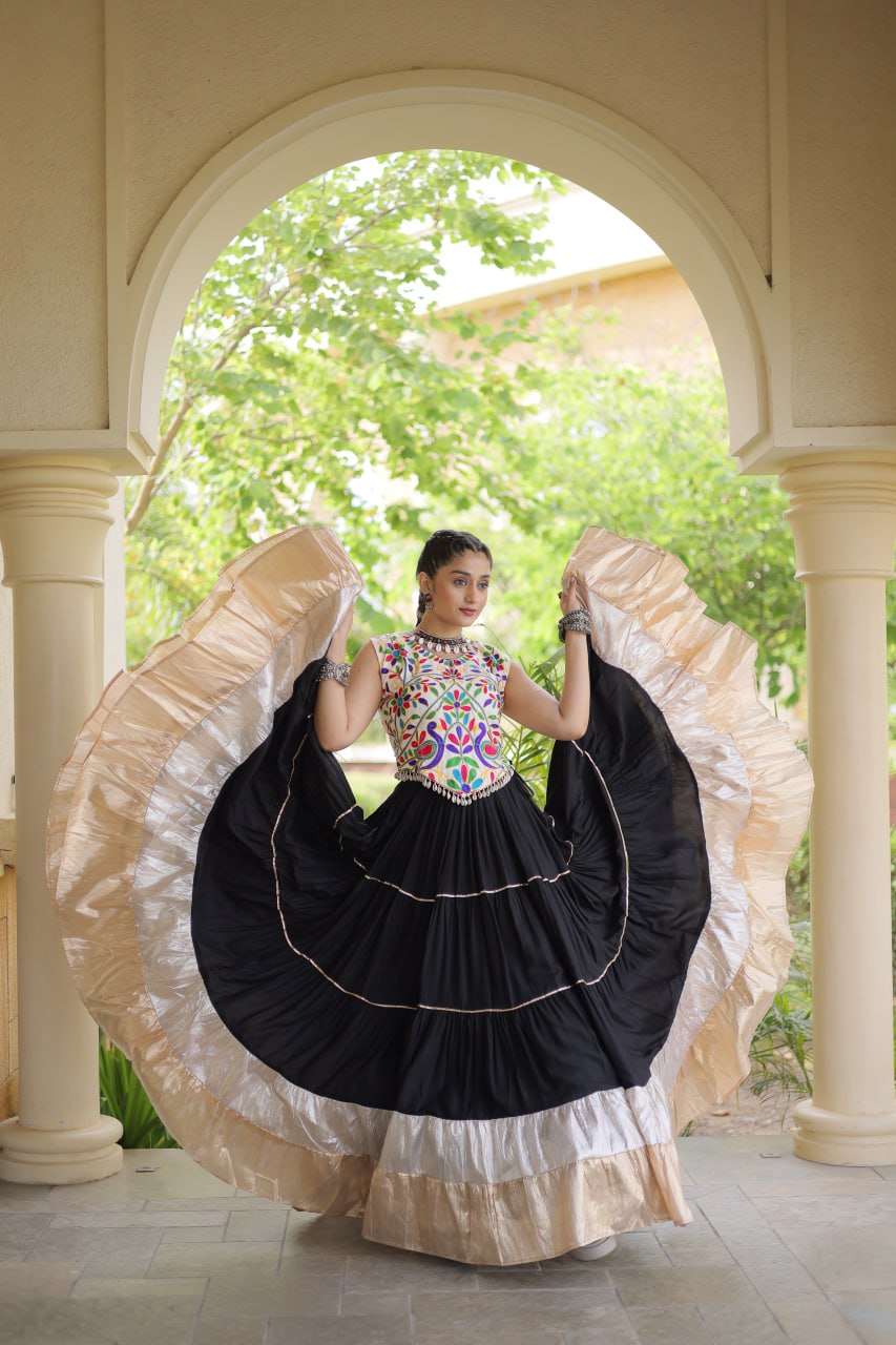 Rayon Kutchi Work Lehenga Choli