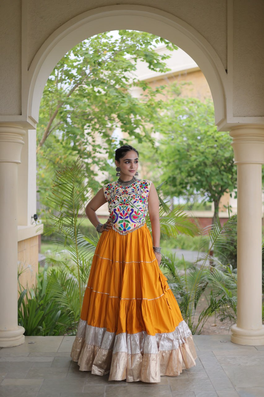 Rayon Kutchi Work Lehenga Choli