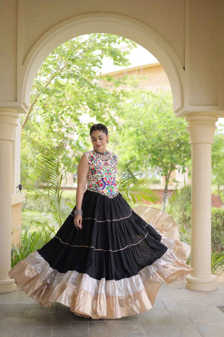 Rayon Kutchi Work Lehenga Choli