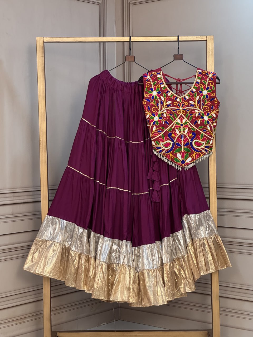 Rayon Kutchi Work Lehenga Choli