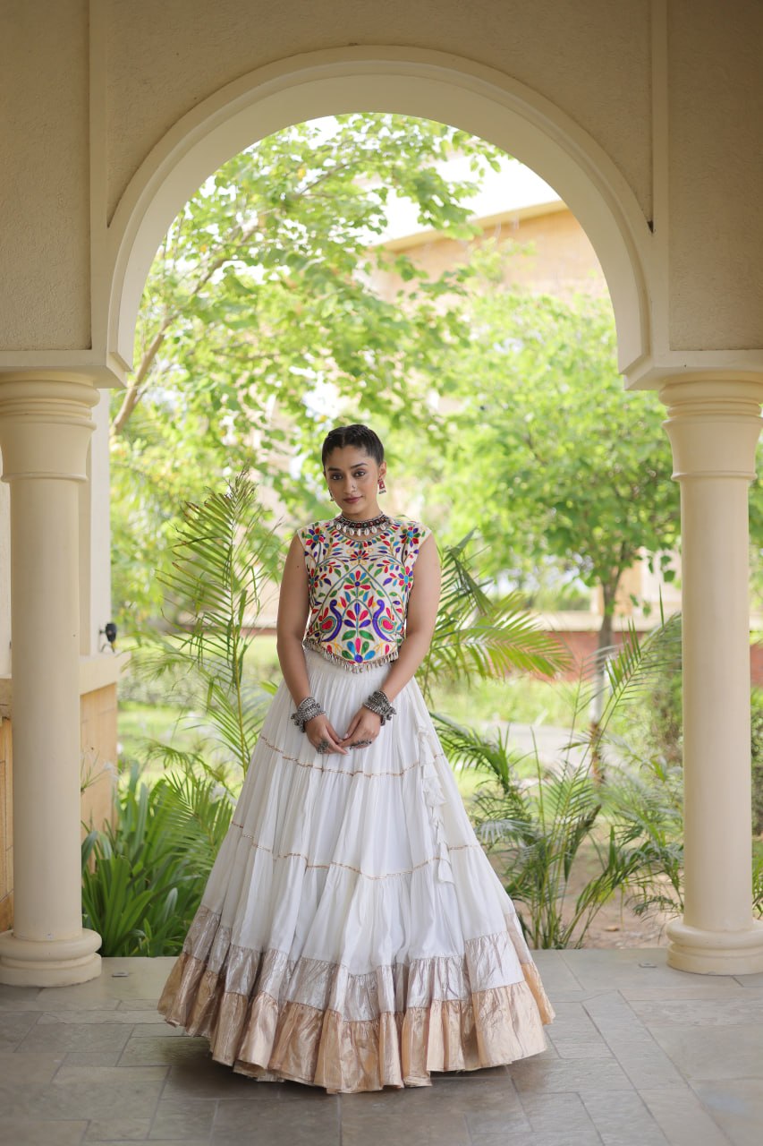 Rayon Kutchi Work Lehenga Choli