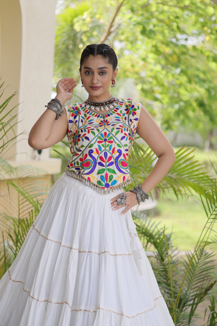 Rayon Kutchi Work Lehenga Choli